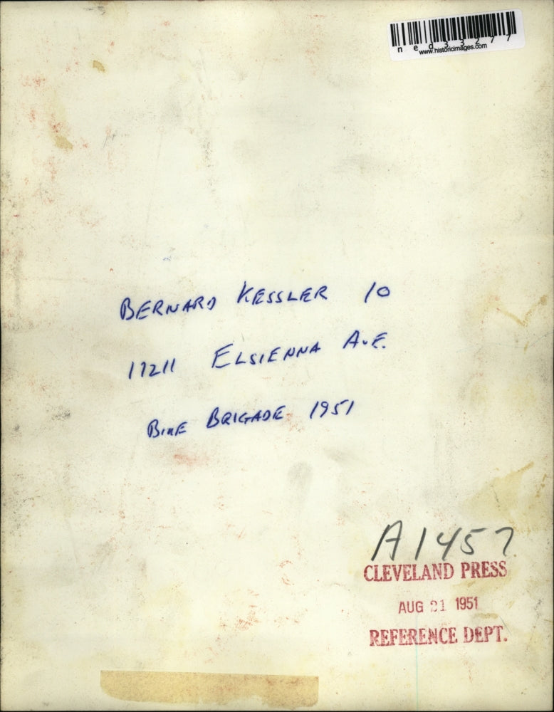 1951 Press Photo Bernard Kessler 10 Bike Brigade - ned33277