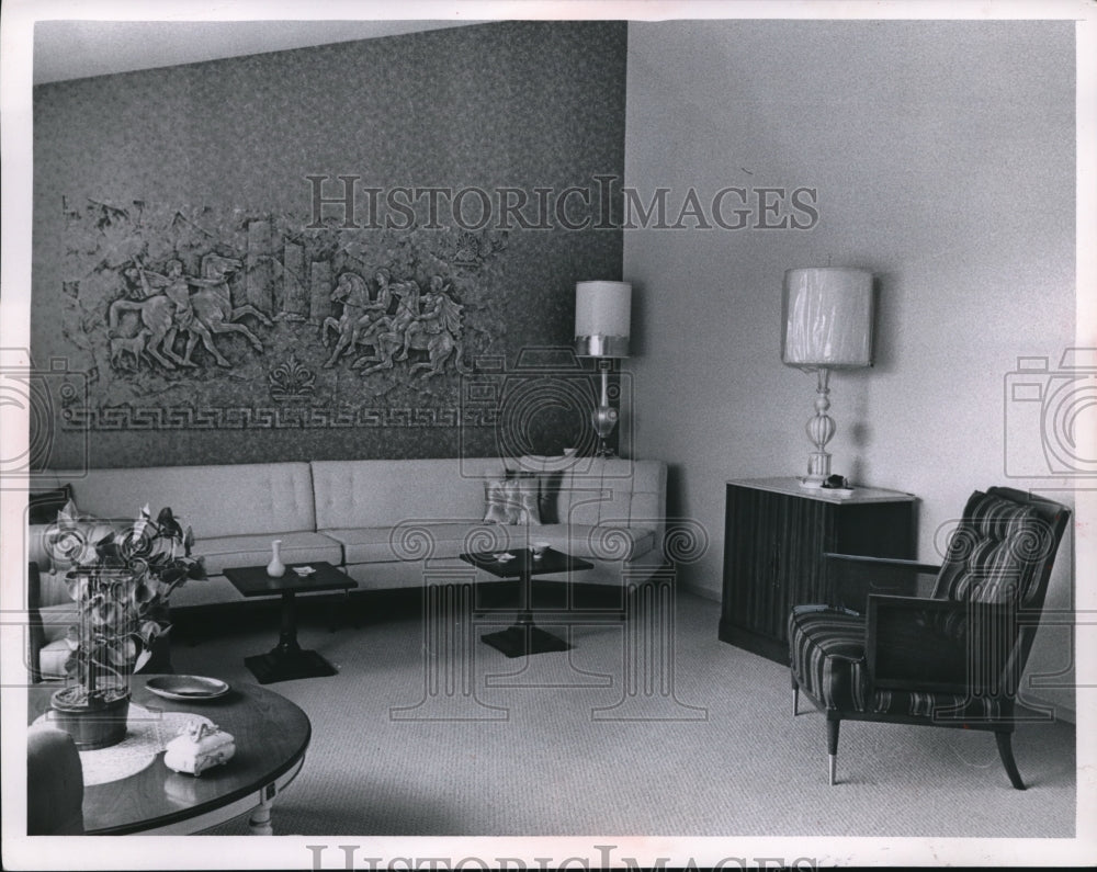1952 Press Photo Richmond Heights Housing Living Room
