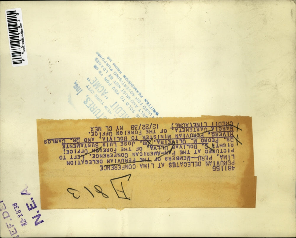 1938 Press Photo Peruvian delegates at Lima conference