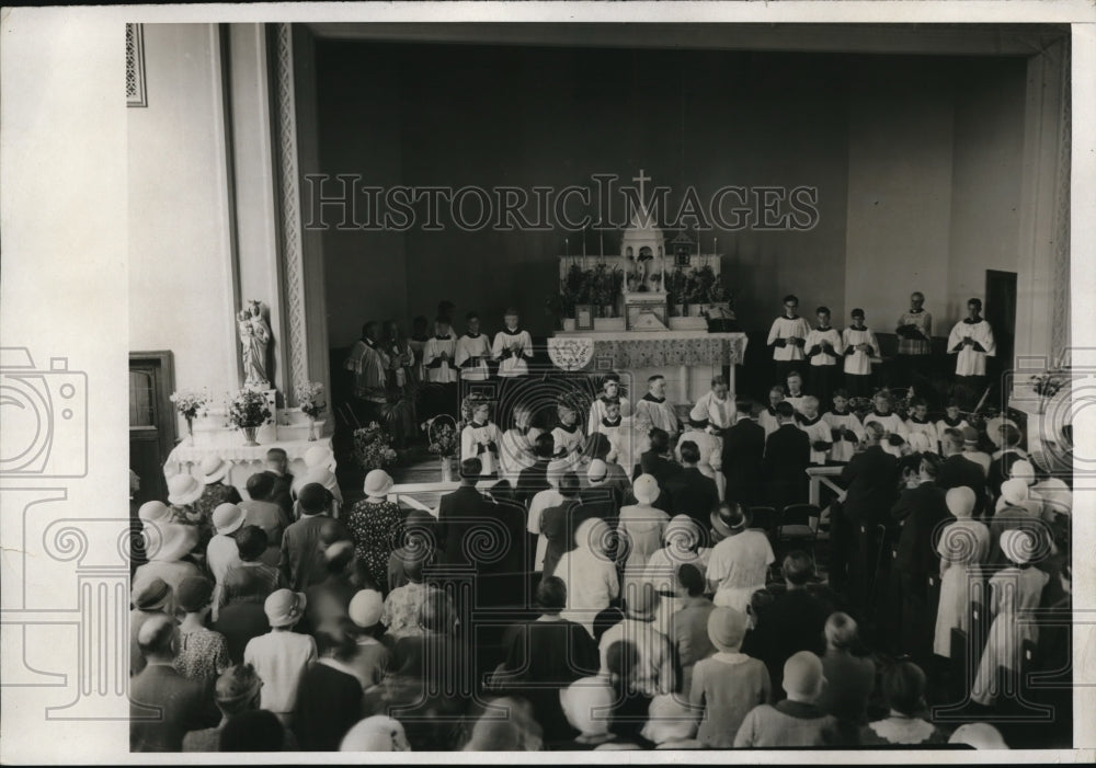 1932 Press Photo W.J. Smith wedding in Church of Immaculate Conception