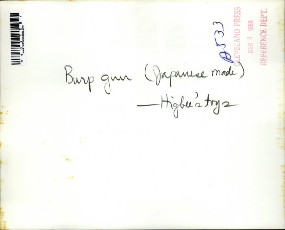 1958 Press Photo Japanese made Burp Gun