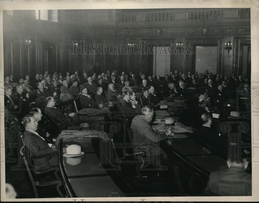 1937 Press Photo Lauching of Traffic Safety Drive in City Council Chamber
