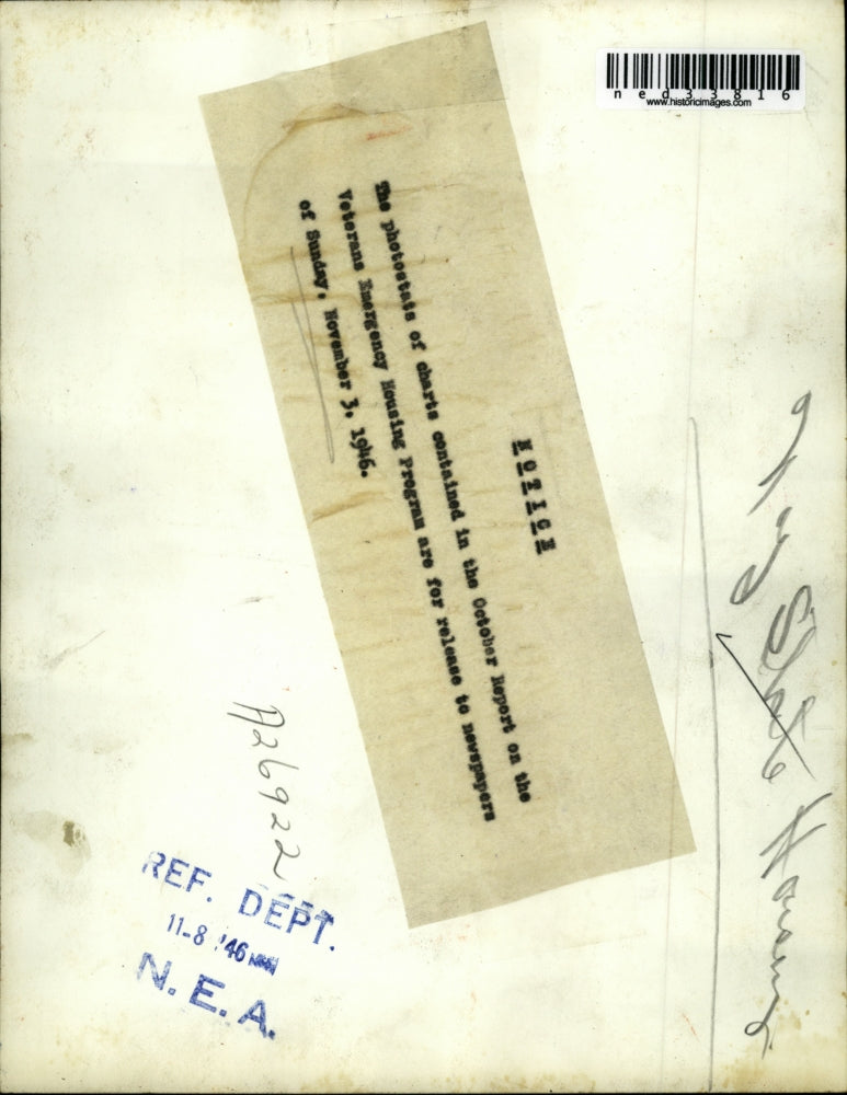 1946 Press Photo Veteran Emergency Housing Program