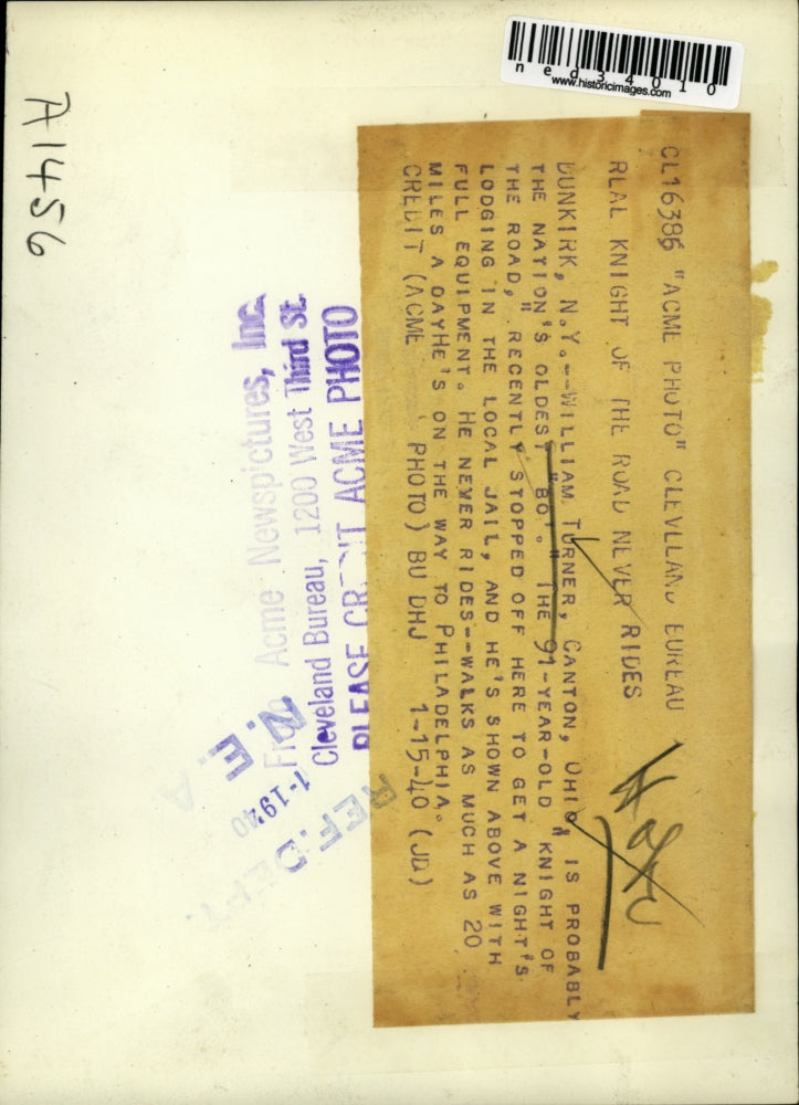 1940 Press Photo Dunkirk NY William Turner, Canton Ohio is probably nations