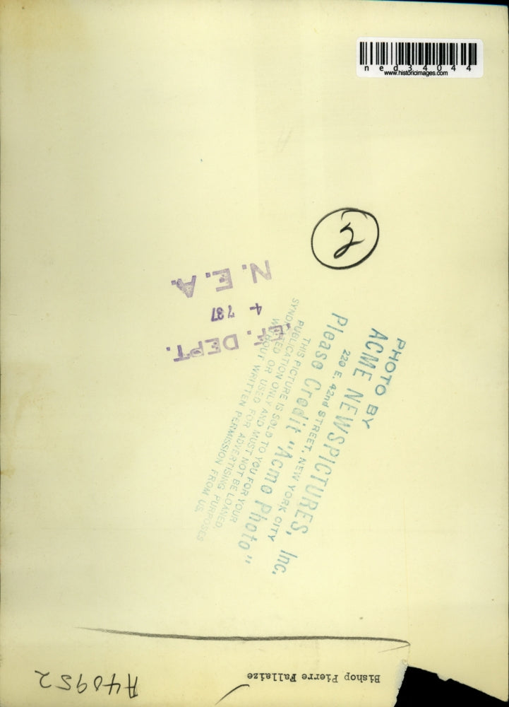 1937 Press Photo Bishop Pierre Fallaize