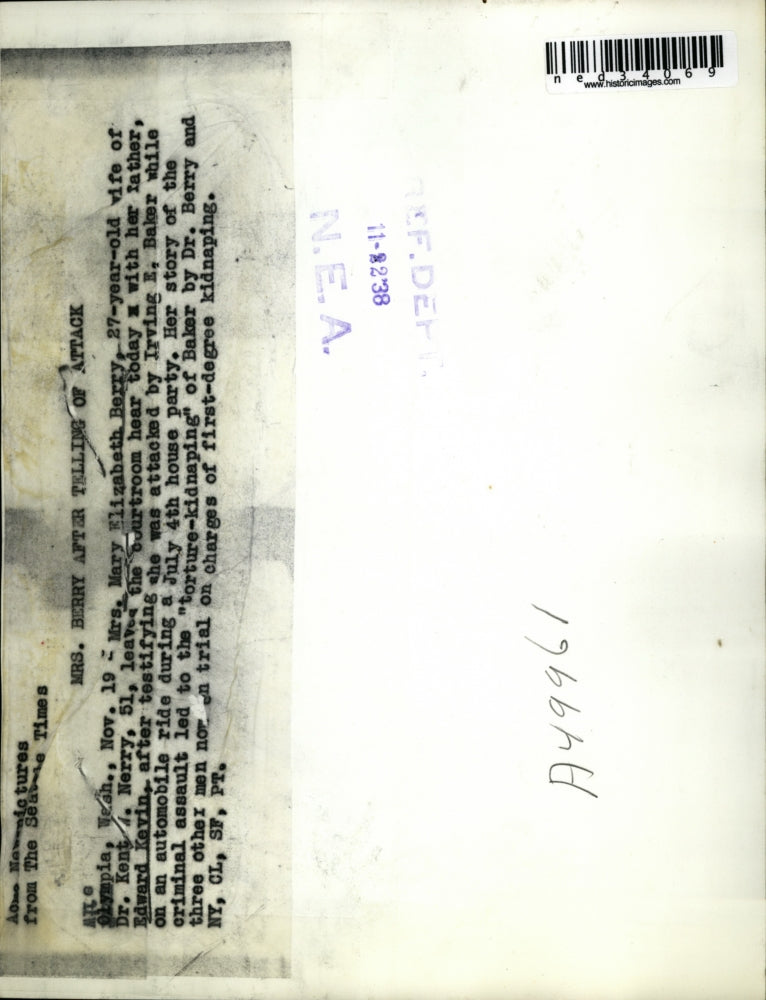 1938 Press Photo Mrs. Mary Elizabeth Berry and her father Edward Kevin