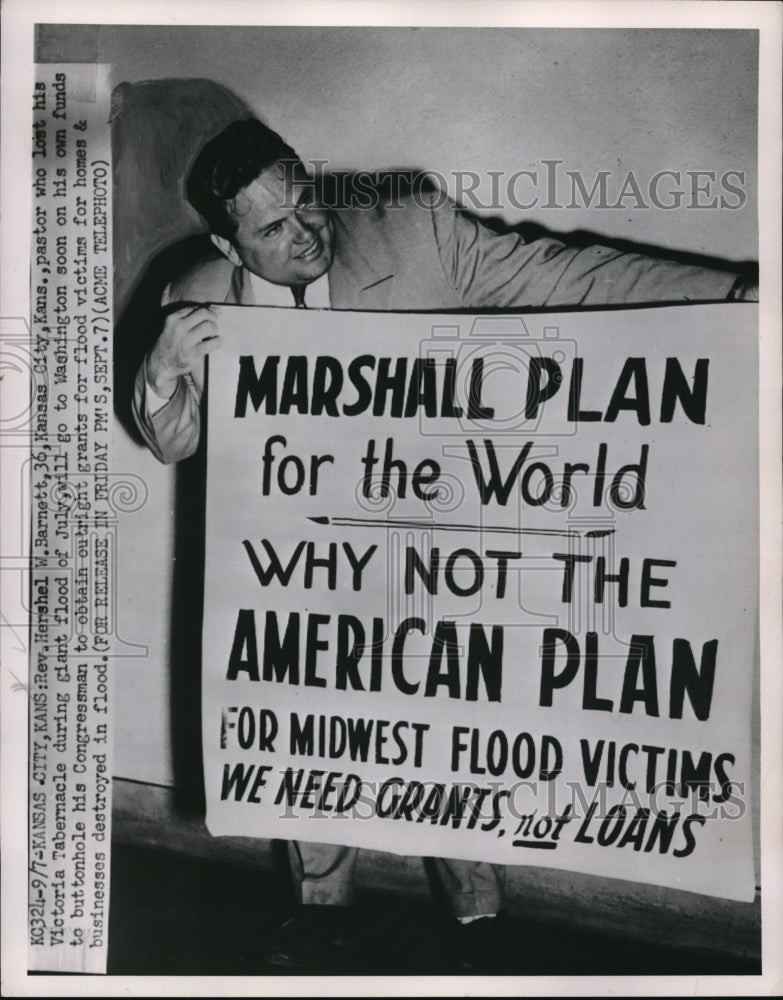 1951 Press Photo Rev. Hershel Barnett from Kansas Island