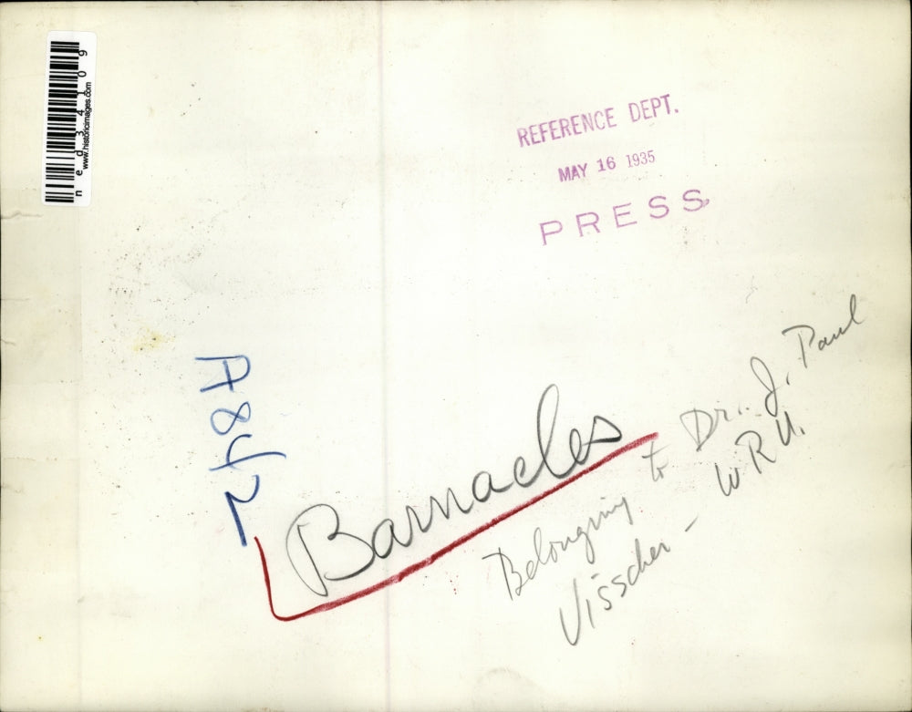 1935 Press Photo Barnacles Belonging To Dr J. Paul Visscher