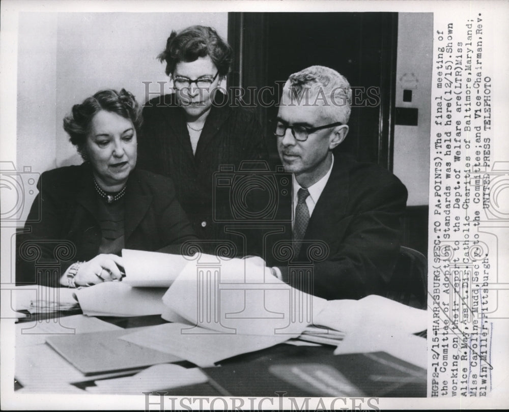 1958 Press Photo Harrisburg Pa the final meeting of the Committee of Adoption