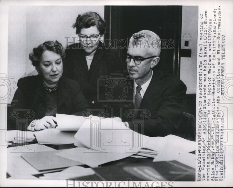Load image into Gallery viewer, 1958 Press Photo Harrisburg Pa the final meeting of the Committee of Adoption
