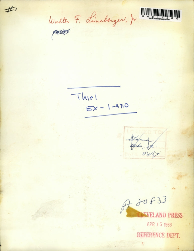 1966 Press Photo Walter F. Lineberger, Jr.