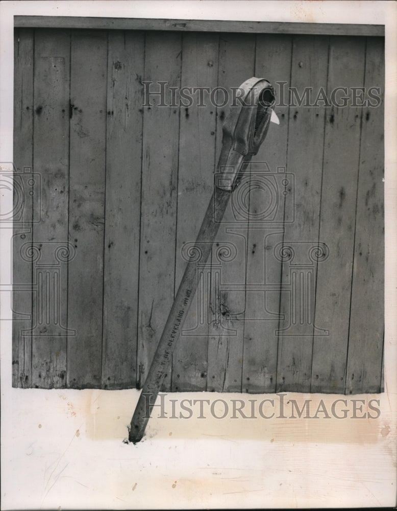 1951 Press Photo Bent parking meter