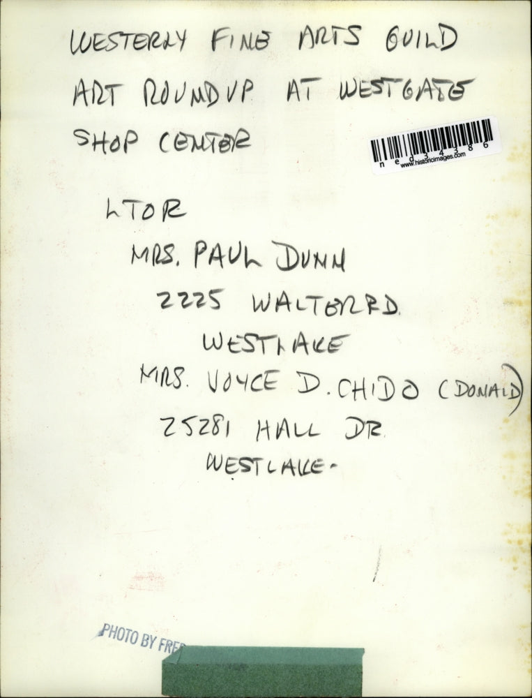 Press Photo Mrs. Paul Dunn and Mrs. Voyce D. Chido at Fine Arts Guild