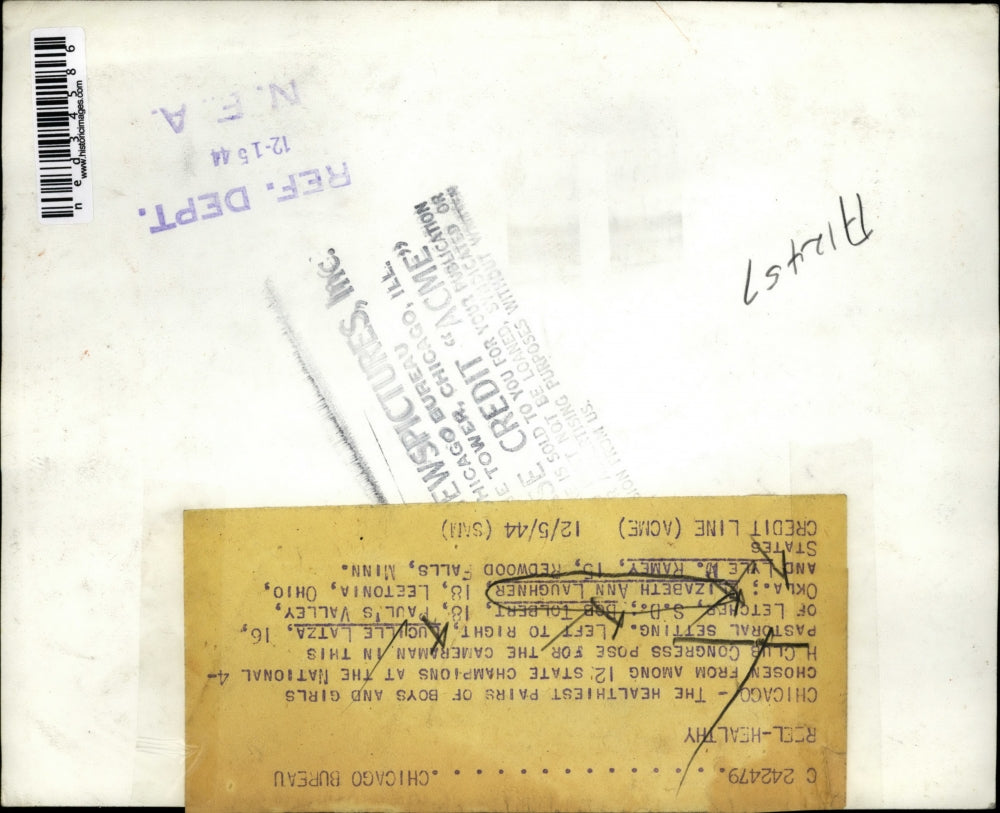 1944 Press Photo Chicago the healthiest pairs of boys and girls chosen from