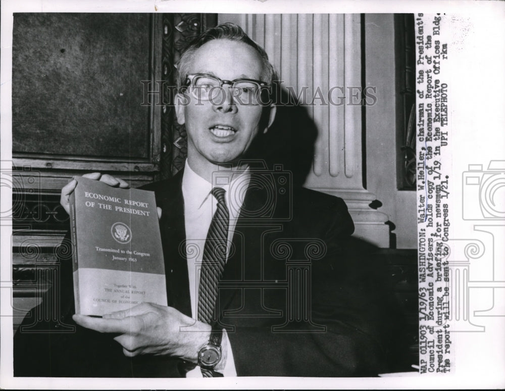 1963 Press Photo Washington Walter W Heller chairma nof the President's Council
