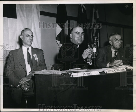 1947 Press Photo Colin J. Herrle, Benjamin F. Ferrell and Henry E. Mangels