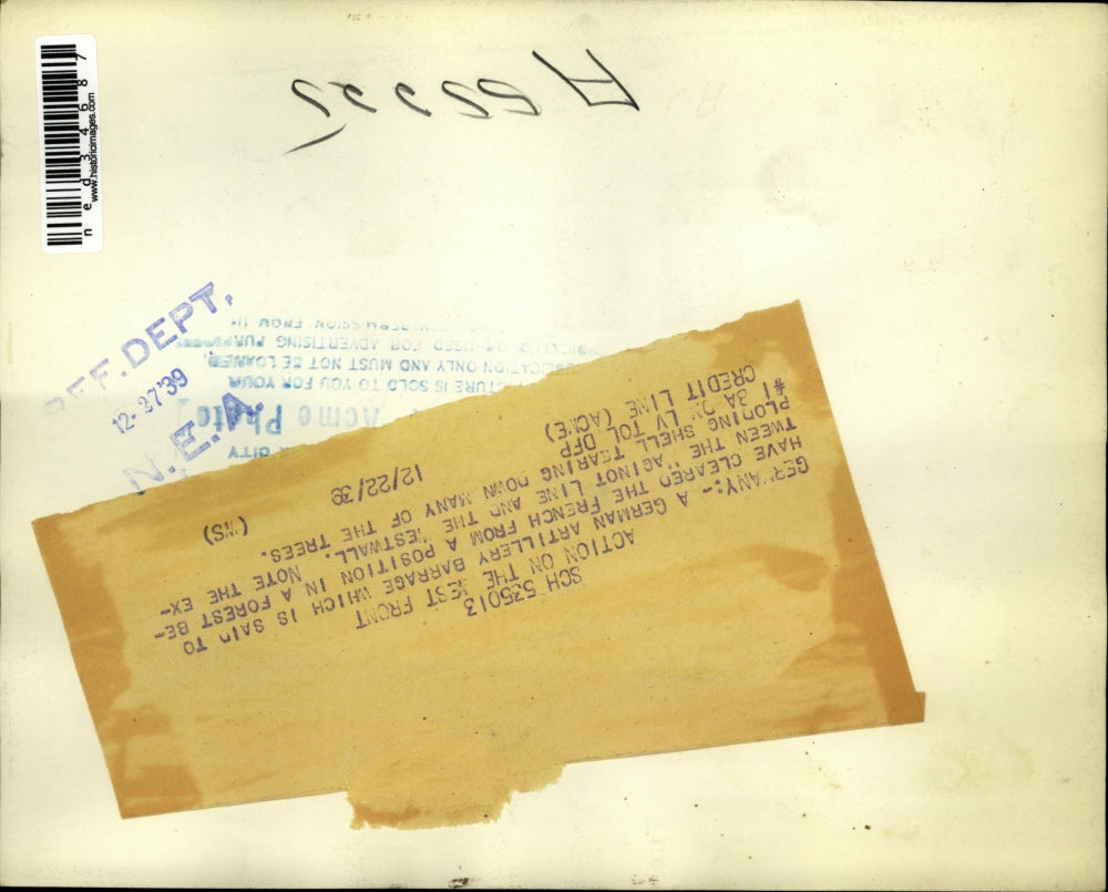 1939 Press Photo German artillery barrage in Germany