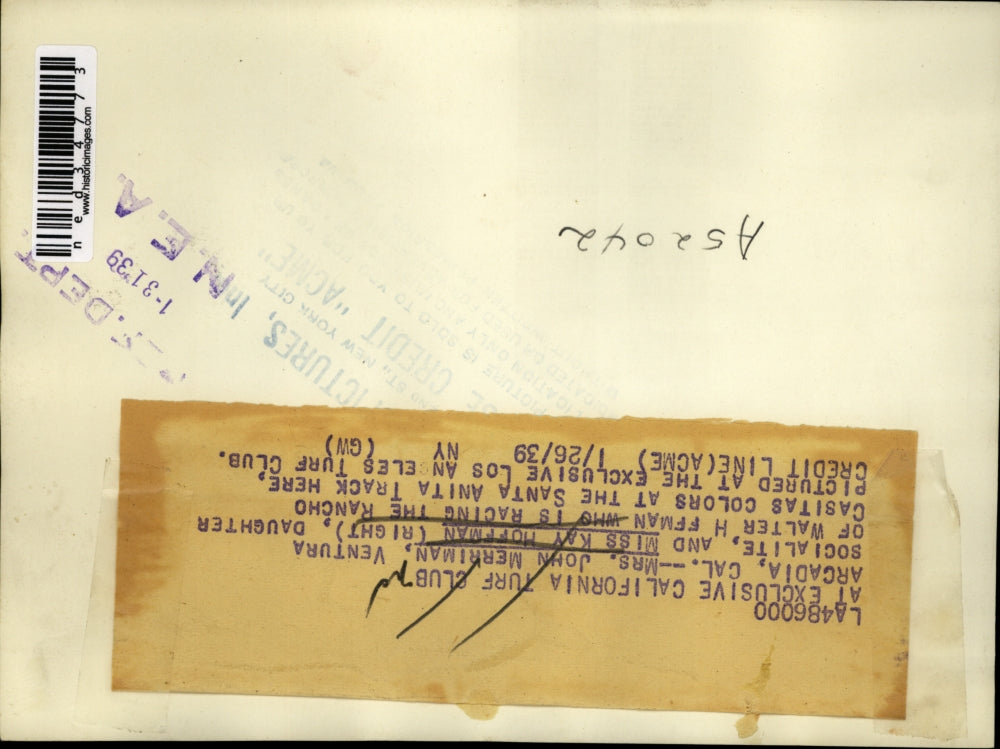 1939 Press Photo Mrs. John Merriman and Miss Kay Hoffman at Turf Club