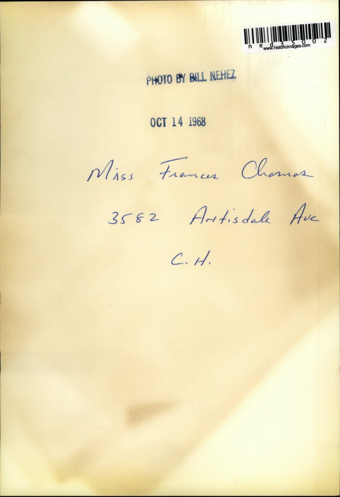 1968 Press Photo Miss Francis Charnas