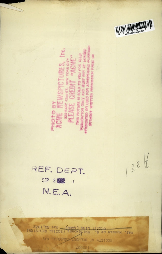 1932 Press Photo Mrs. Norman Whitehouse at Belmont Memorial day