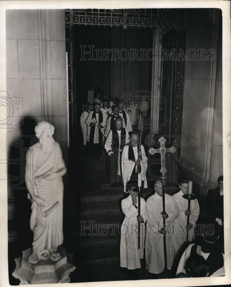 1941 Press Photo New York with Bishop William T Manning, 3rd row from front