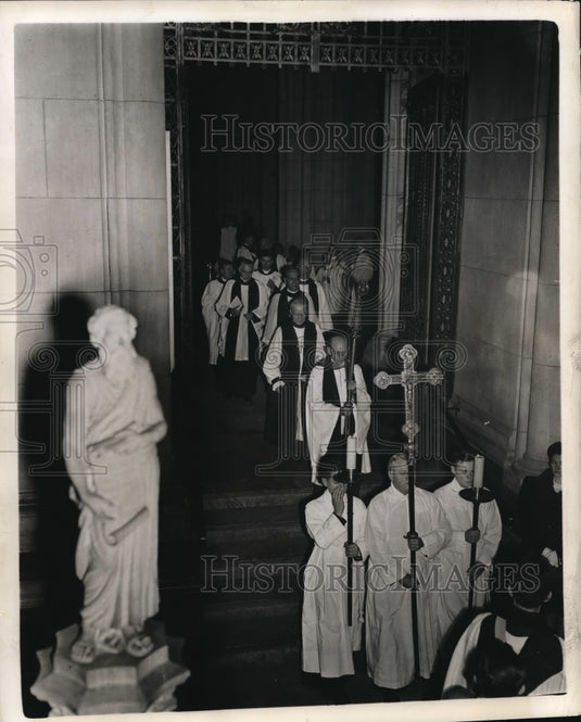 1941 Press Photo New York with Bishop William T Manning, 3rd row from front