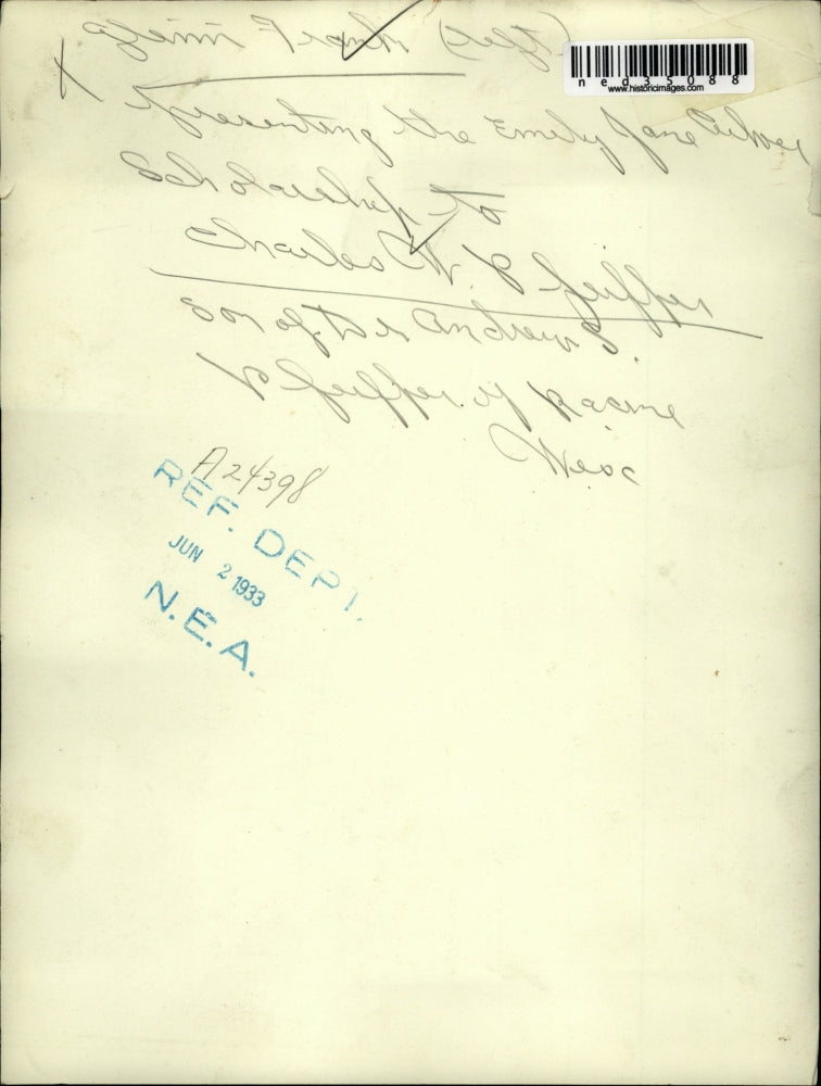 1933 Press Photo Emily Jane Charles Son Of Doctor Andrews