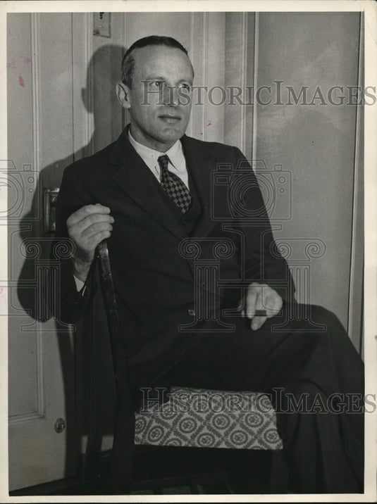 1934 Press Photo Capt. A. R. Dewar British Naval Officer On Liner Malolo