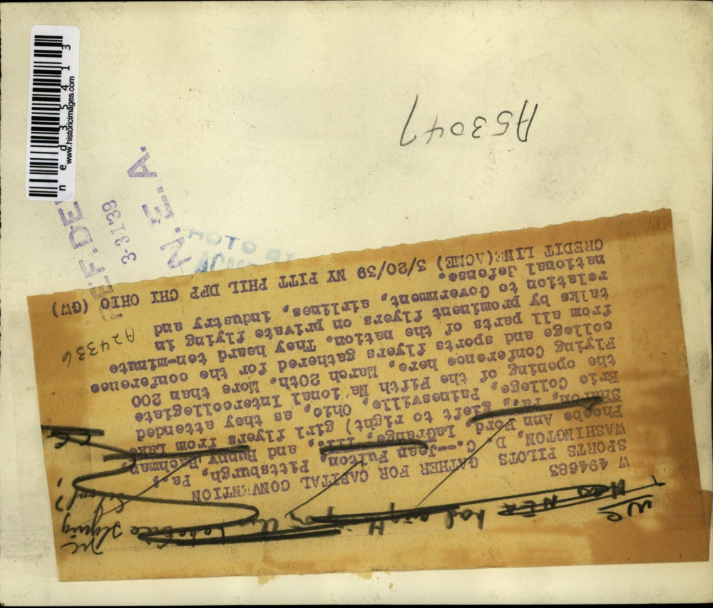 1939 Press Photo Sports pilots J. Fulton, P.A. Ford & B. Bachman at convention