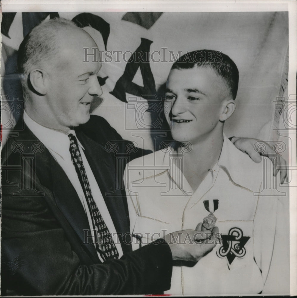 1952 Press Photo Terry funk named "Boy of the Year" by Joseph H. Simon