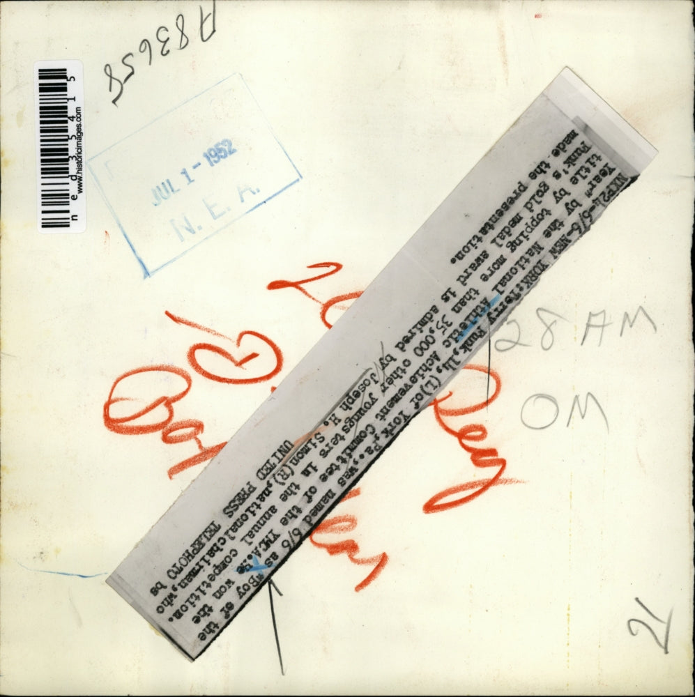 1952 Press Photo Terry funk named "Boy of the Year" by Joseph H. Simon