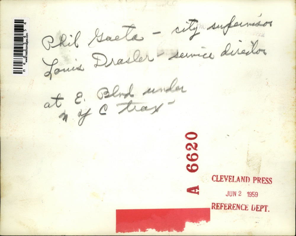 1959 Press Photo Phil Gaeta and Louis Drasler at E. boulevard - ned35454