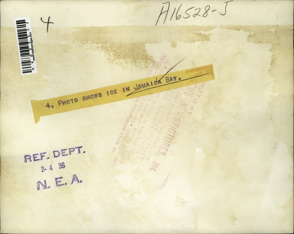 1936 Press Photo Photo Shows Ice In Jamaica Bay