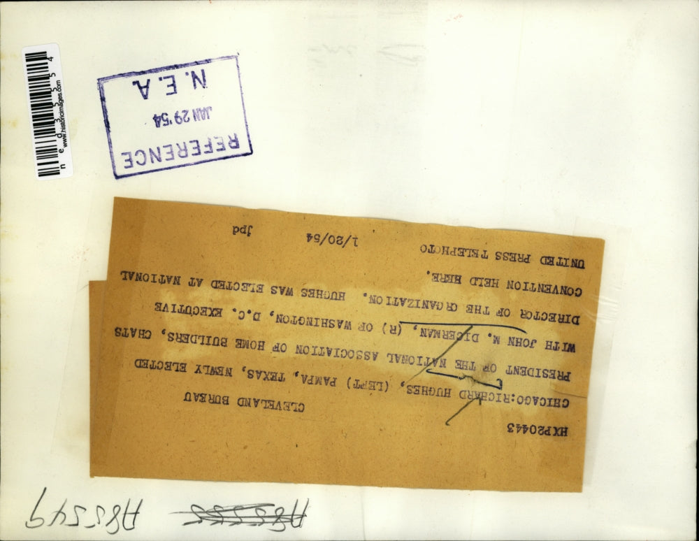 1954 Press Photo Richard Hughes w/ John M Dicerman at Nat'l Assoc Home Builders