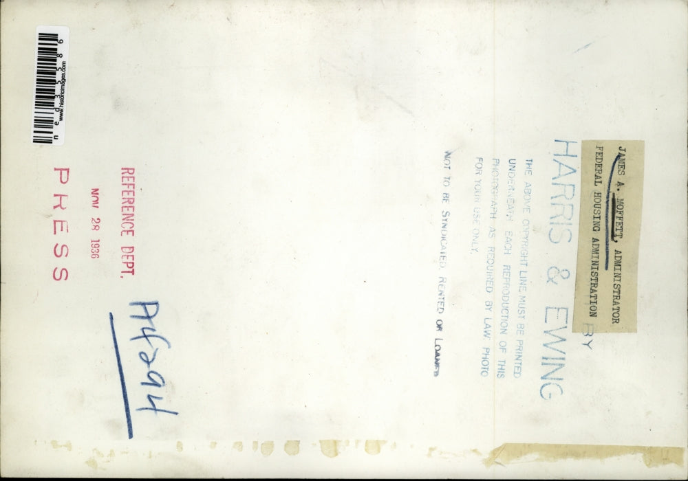 1936 Press Photo James A. Moffett federal housing administration