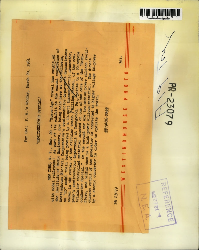 1961 Press Photo "Space-Age" travel has caught up model railroads