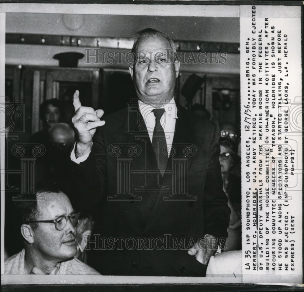 1956 Press Photo Gen. Herbert C. Holdridge, U.S. army retired