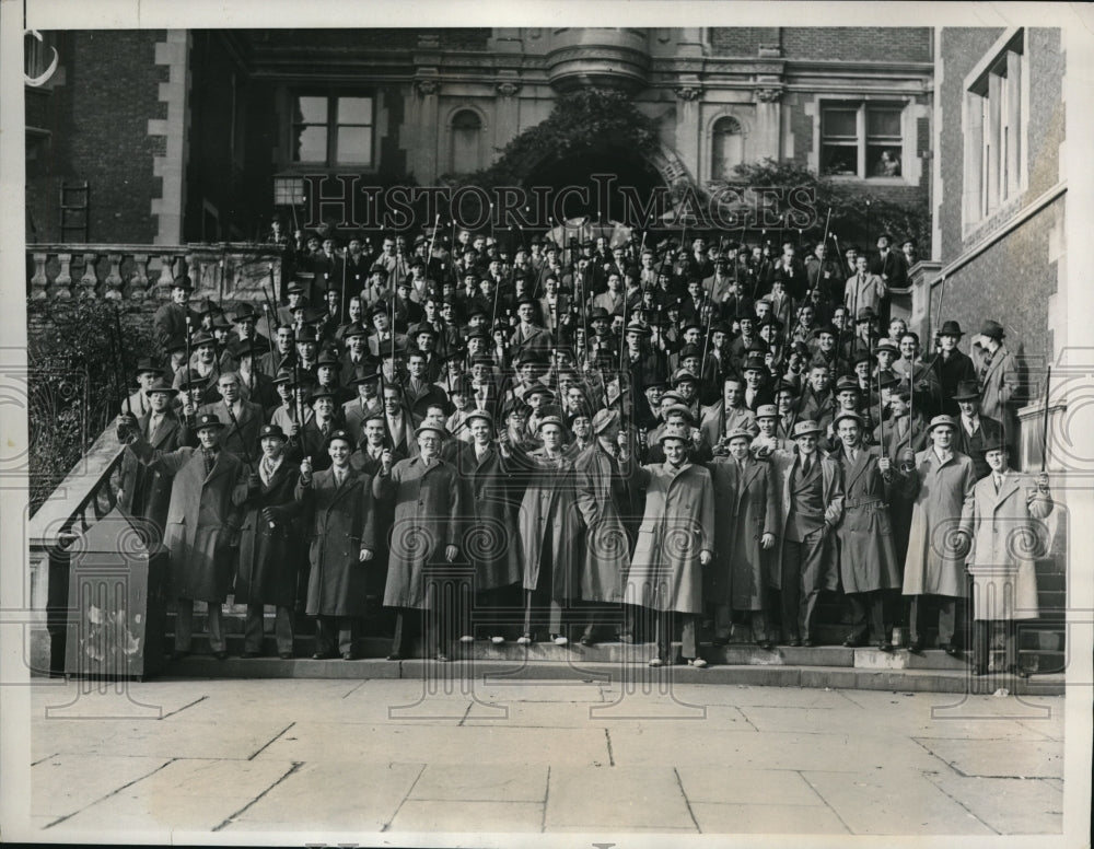 1935 Press Photo Cane March Inaugerates Junior Week at Penn U. Juniors of the