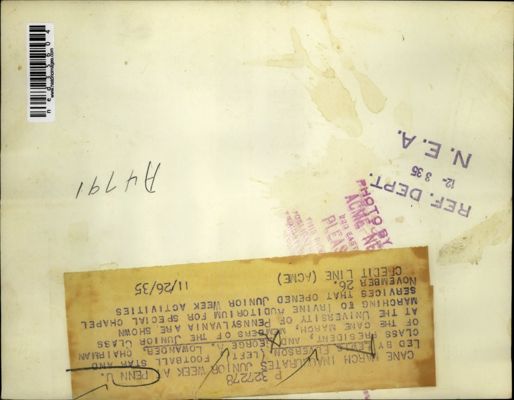 1935 Press Photo Led by Lewis Elverson and George Lowlander members of Junior