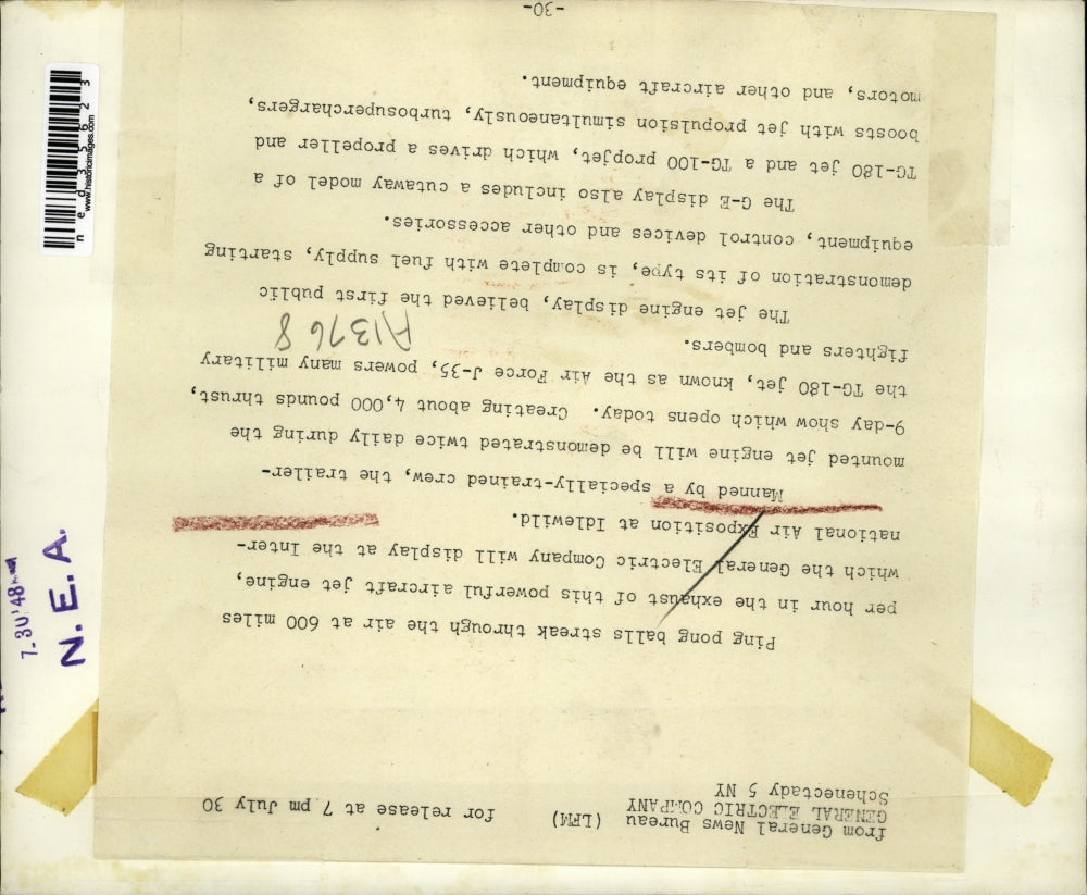 1948 Press Photo Man Tossing ping pong balls at the International air Exposition