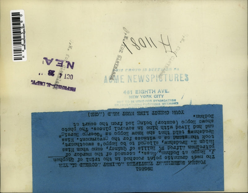 Load image into Gallery viewer, 1928 Press Photo Stephen J. Hoppo, Alfred Nollis accused slayer
