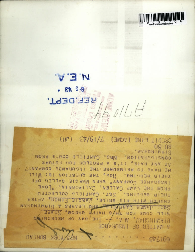 1943 Press Photo Birningham Ala The day of reckoning will come for this happy