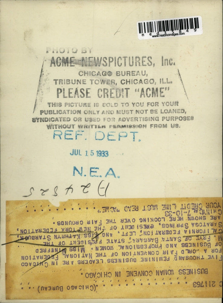 1933 Press Photo Miss Winefred Frye and miss Katheryn Starbuck at a convention