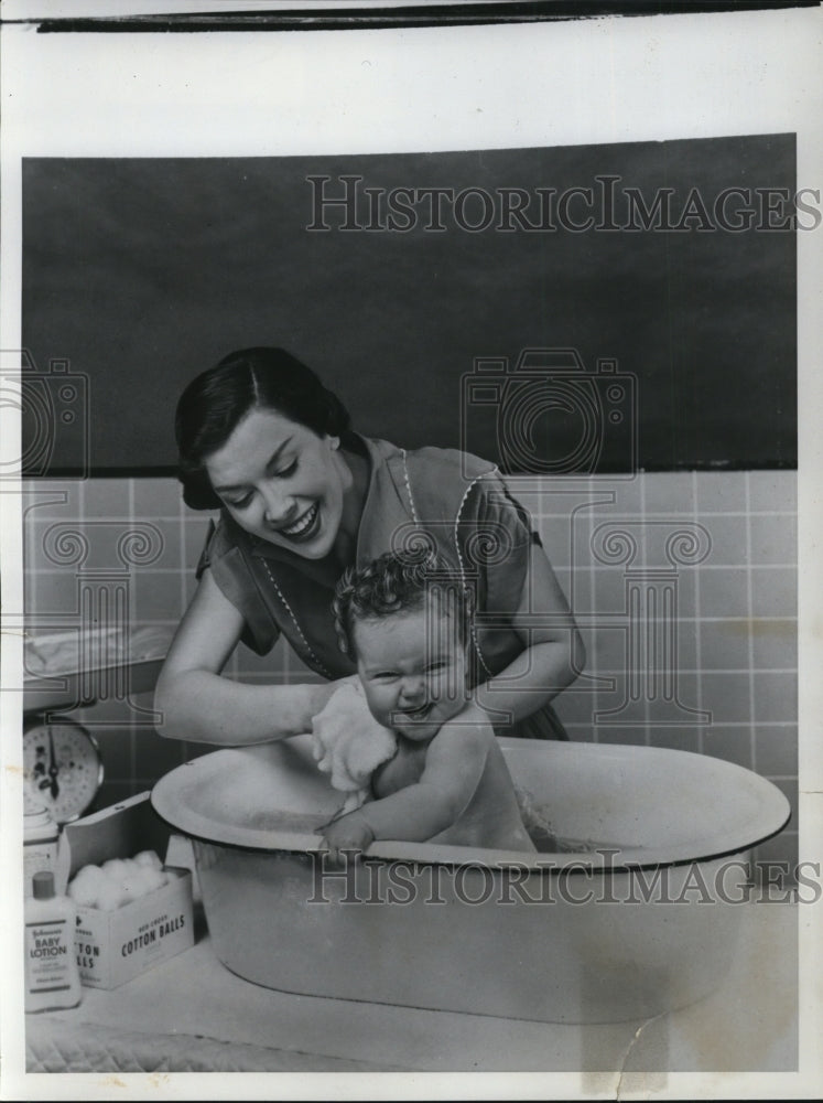 1950 Press Photo Care of Baby