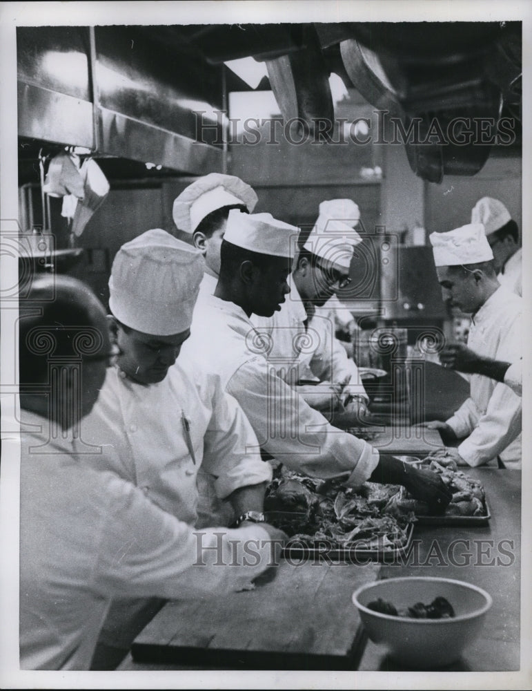 1958 Press Photo Culinary Arts class at NYC Tech, Brooklyn NY