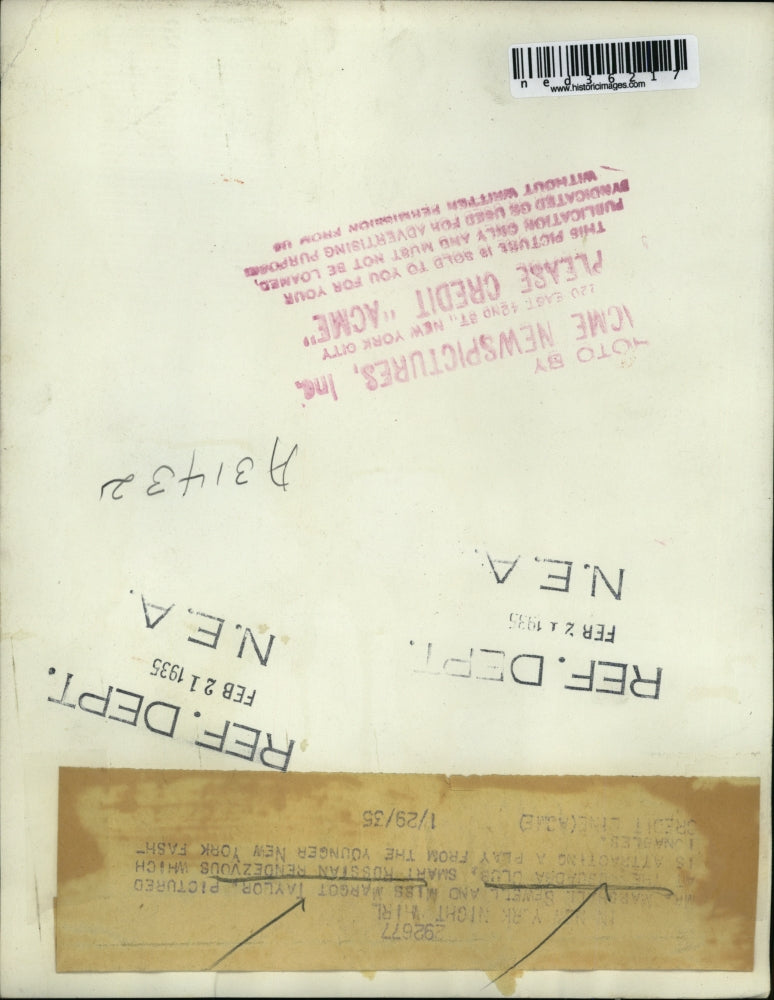 1935 Press Photo Marshall Sewell and Margot Taylor