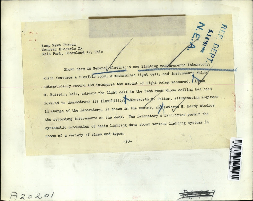 1951 Press Photo General Electric's new lightning measurement laboratory.