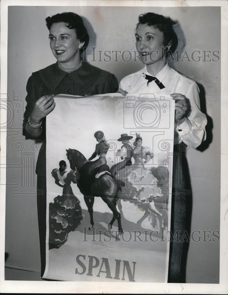 Load image into Gallery viewer, 1955 Press Photo Travel posters from many lands will feature decorations at a
