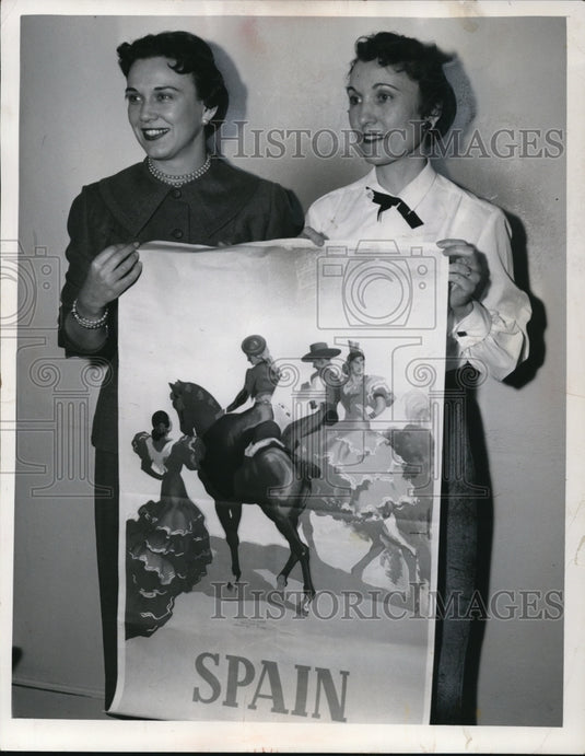 1955 Press Photo Travel posters from many lands will feature decorations at a