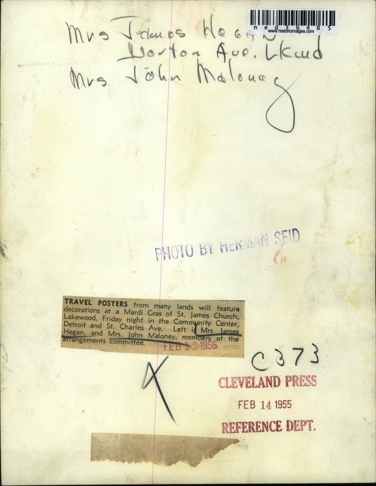 1955 Press Photo Travel posters from many lands will feature decorations at a